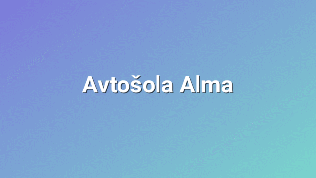 Avtošola Alma