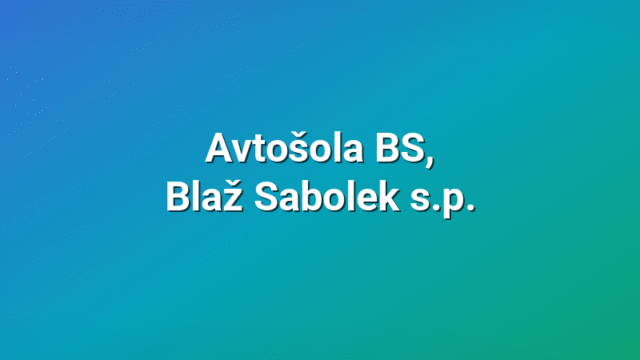 Avtošola BS, Blaž Sabolek s.p.
