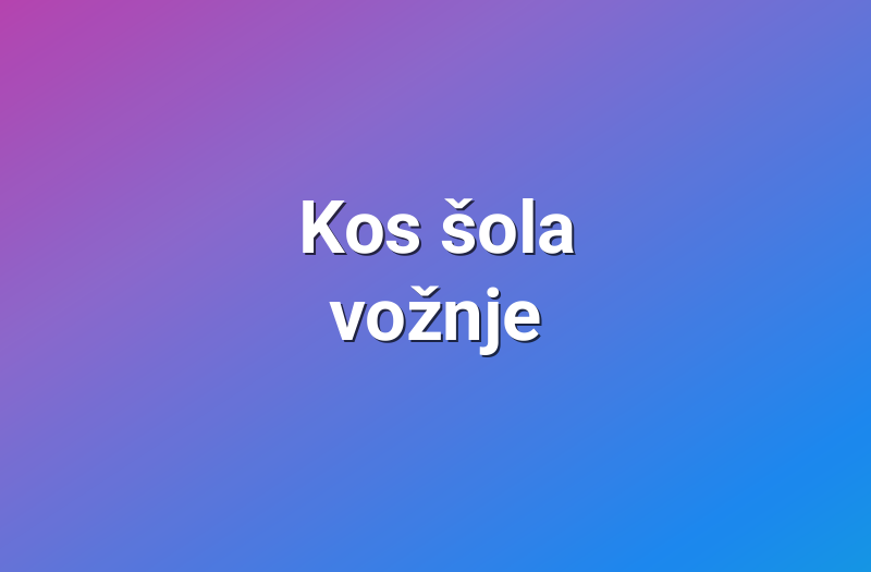 Kos šola vožnje