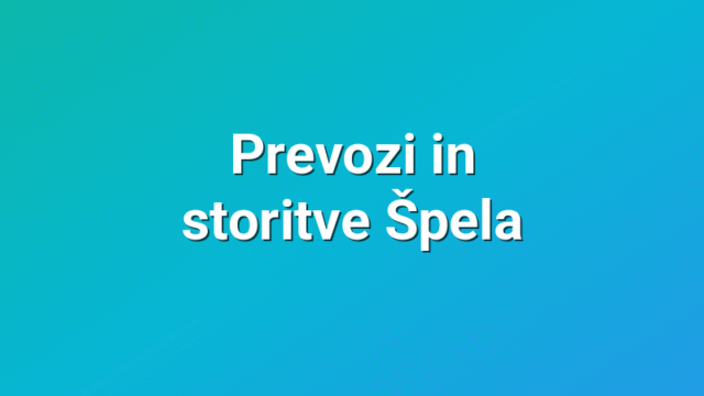 Prevozi in storitve Špela