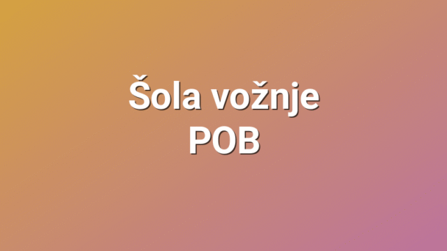 Šola vožnje POB